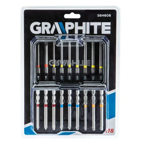 GRAPHITE Bit Készlet Tartóban Színkódos 18 db