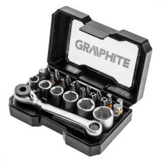 GRAPHITE Bit Készlet+Dugókulcs Tartóban 24 db
