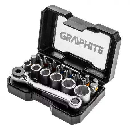 GRAPHITE Bit Készlet+Dugókulcs Tartóban 24 db