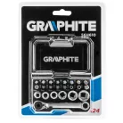 GRAPHITE Bit Készlet+Dugókulcs Tartóban 24 db