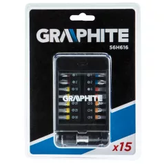 GRAPHITE Bit Készlet Tartóban Színkódos 15 db
