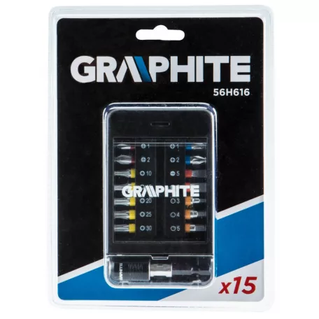 GRAPHITE Bit Készlet Tartóban Színkódos 15 db