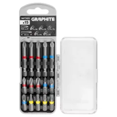 GRAPHITE Bit Készlet Ph,Pz,Tx 25-50 mm 15 db 