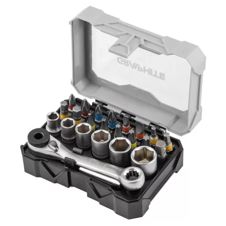 GRAPHITE Bit Készlet Racsnis Mágn.Tartó 25 mm 24 db 