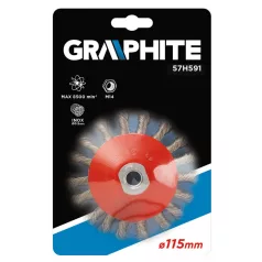 GRAPHITE Kőrkefe 115 mm M14 Sodrott 0,5 mm