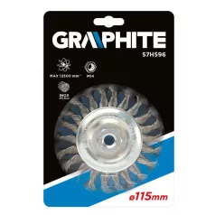 GRAPHITE Kőrkefe 115 mm M14 Sodrott 0,5 mm