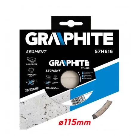 GRAPHITE Gyémánt Vágótárcsa 115 Szegmens.2,1 mm