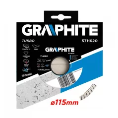 GRAPHITE Gyémánt Vágótárcsa 115 Turbo 1,3 mm