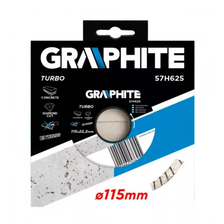 GRAPHITE Gyémánt Vágótárcsa 115 Turbo 2,4 mm