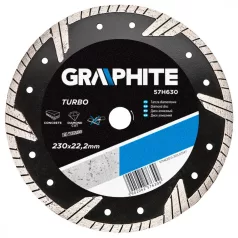 GRAPHITE Gyémánt Vágótárcsa 230 Turbo 3,1 mm