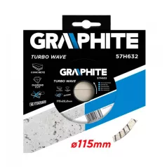 GRAPHITE Gyémánt Vágótárcsa 115 Turbo Wave