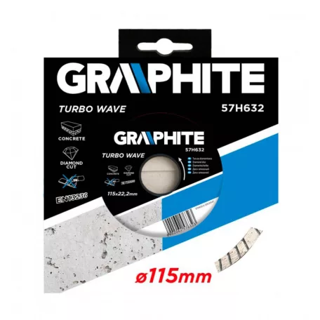 GRAPHITE Gyémánt Vágótárcsa 115 Turbo Wave