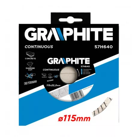 GRAPHITE Gyémánt Vágótárcsa 115 Sima 2,1 mm