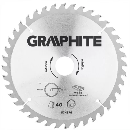 GRAPHITE Kőrfűrészlap 200*30 mm Hm 40Fog