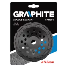 GRAPHITE Gyémánt Csiszolókorong 115*5*22 Dupla szegmens