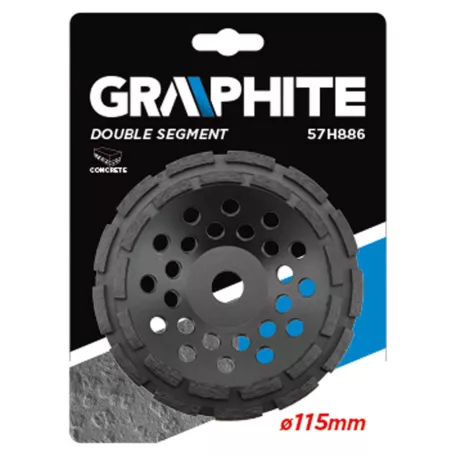GRAPHITE Gyémánt Csiszolókorong 115*5*22 Dupla szegmens