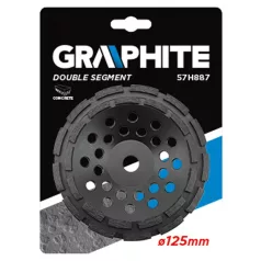 GRAPHITE Gyémánt Csiszolókorong 125*5*22 Dupla szegmens