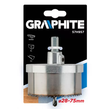 GRAPHITE Körkivágó 5R. 28-75 mm Edzett Fog