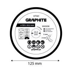 GRAPHITE Gyémánt Vágókorong 125*22,2M Vizes 