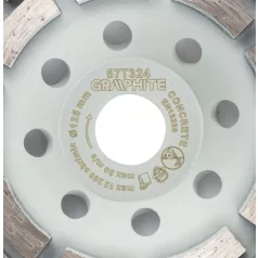 GRAPHITE Gyémánt Csiszolókorong 125*22,2 Kétsoros 