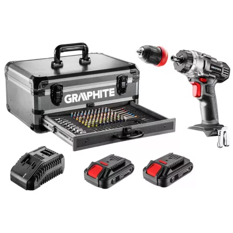 GRAPHITE Akkus.Fúró-Csavarozó18V.10M.2*2Ah Akkus 