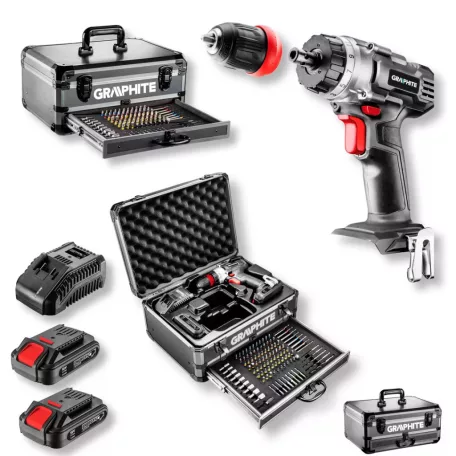 GRAPHITE Akkus.Fúró-Csavarozó18V.10M.2*2Ah Akkus 