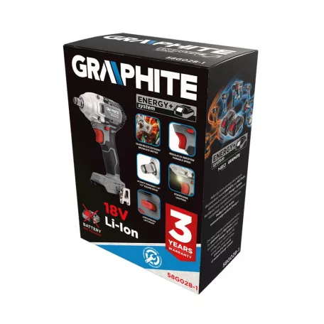 GRAPHITE Akkus.Ütvecsavarozó 18V 330Nm Akku.Nélk. 1/2"