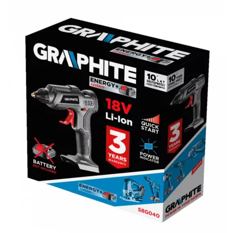 GRAPHITE Akkus Ragasztópisztoly 18V Li-I Akkunélk 