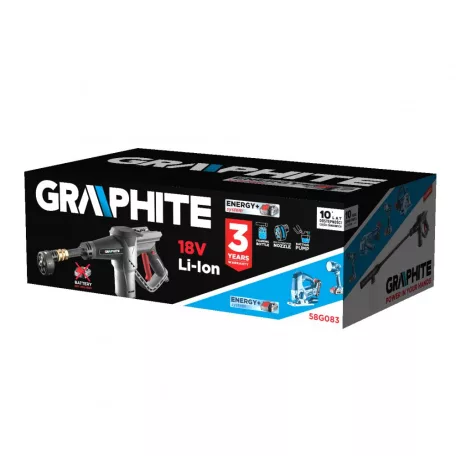 GRAPHITE Akkus Magasnyomású Mosó 18V Akku Nélk 