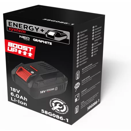 GRAPHITE Akkumulátor Energy+18V Li-Ion 6Ahboostup 