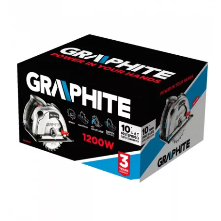 GRAPHITE Körfűrészgép 1200W 185/20 mm 3,8Kg+Koff