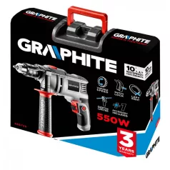 GRAPHITE Ütvefúrógép 550W 13 mm 1,4Kg+Koffer