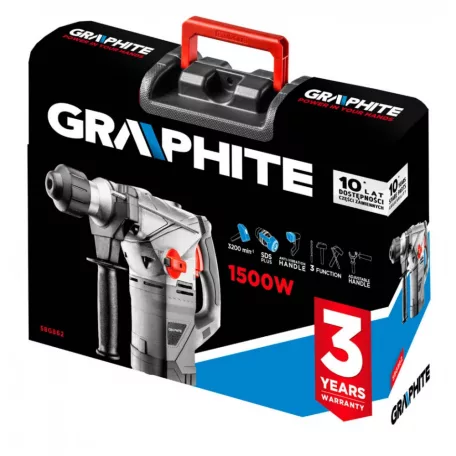 GRAPHITE Fúrókalapács 1500W 6,0Kg Sds+ 3Funk 4,5J