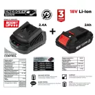 GRAPHITE Akkumulátor 2Ah + Töltő Szett Energy + 