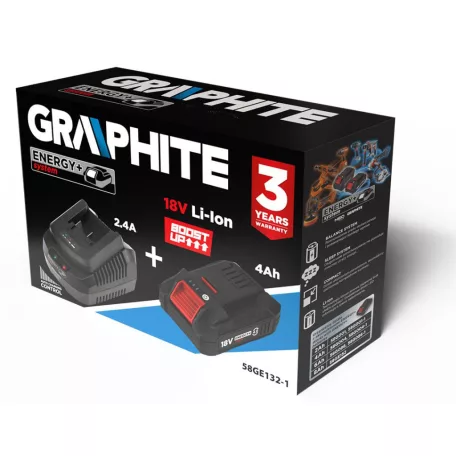 GRAPHITE Akkumulátor 4Ah + Töltő Szett Energy + 