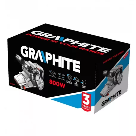 GRAPHITE Szalagcsiszoló 800W 75/457 mm 3,1Kg