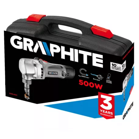 GRAPHITE Lemezvágógép 500W 1,6/2,5 mm 3,5Kg + Koff