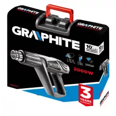 GRAPHITE Hőlégfúvó 2000W 25-550C' 0,8Kg+4Fúv.