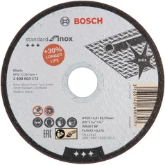 BOSCH Vágókorong Fémre Inox 2608603172 125*1,6*22
