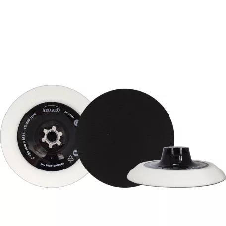 Gumitányér 125*12mm*M14 Tépőzáras Puha Német