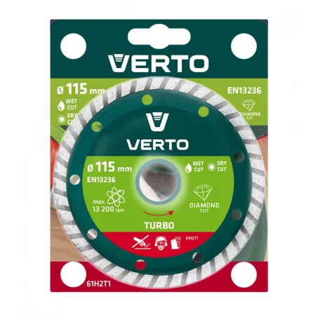 VERTO Gyémánt Vágótárcsa 115 mm Turbo