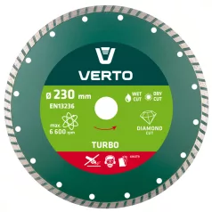 VERTO Gyémánt Vágótárcsa 230 mm Turbo