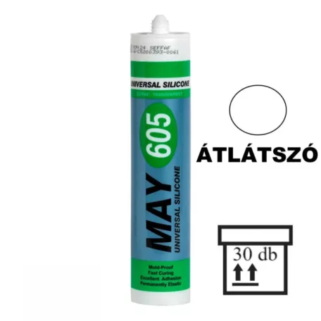 Szilikon Tömítő Ragasztó Átlátszó 310 Gr May605 - Karton Univerzális