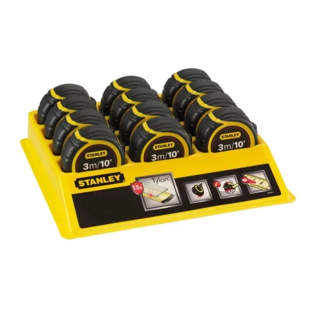 STANLEY Mérőszalag Tylon 3M Tálcás - 1-30-686