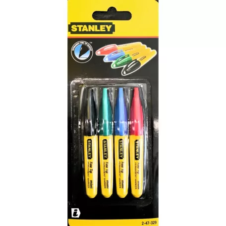 STANLEY Jelölőfilc Vékony 4 Színű 2-47-329