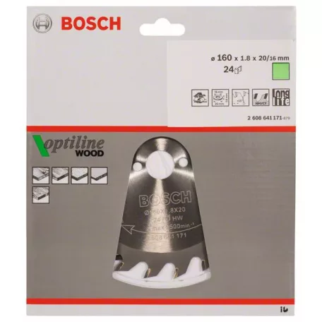 BOSCH Körfűrészlap Vidia 160X20 mm 24F. 2608641171