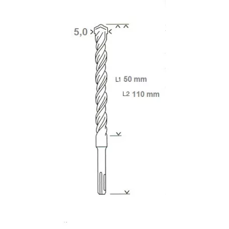 BOSCH Sds Plus Fúrószár 5*50*110 mm 2608833771