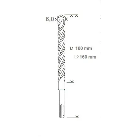 BOSCH Sds Plus Fúrószár 6*100*160 mm 2608833778