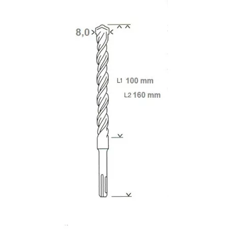 BOSCH Sds Plus Fúrószár 8*100*160 mm 2608833789