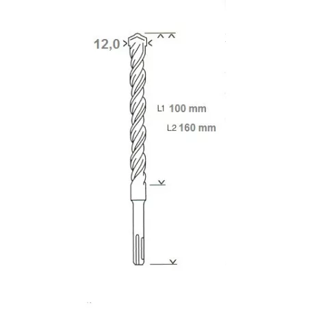 BOSCH Sds Plus Fúrószár 12*100*160 mm 2608833807